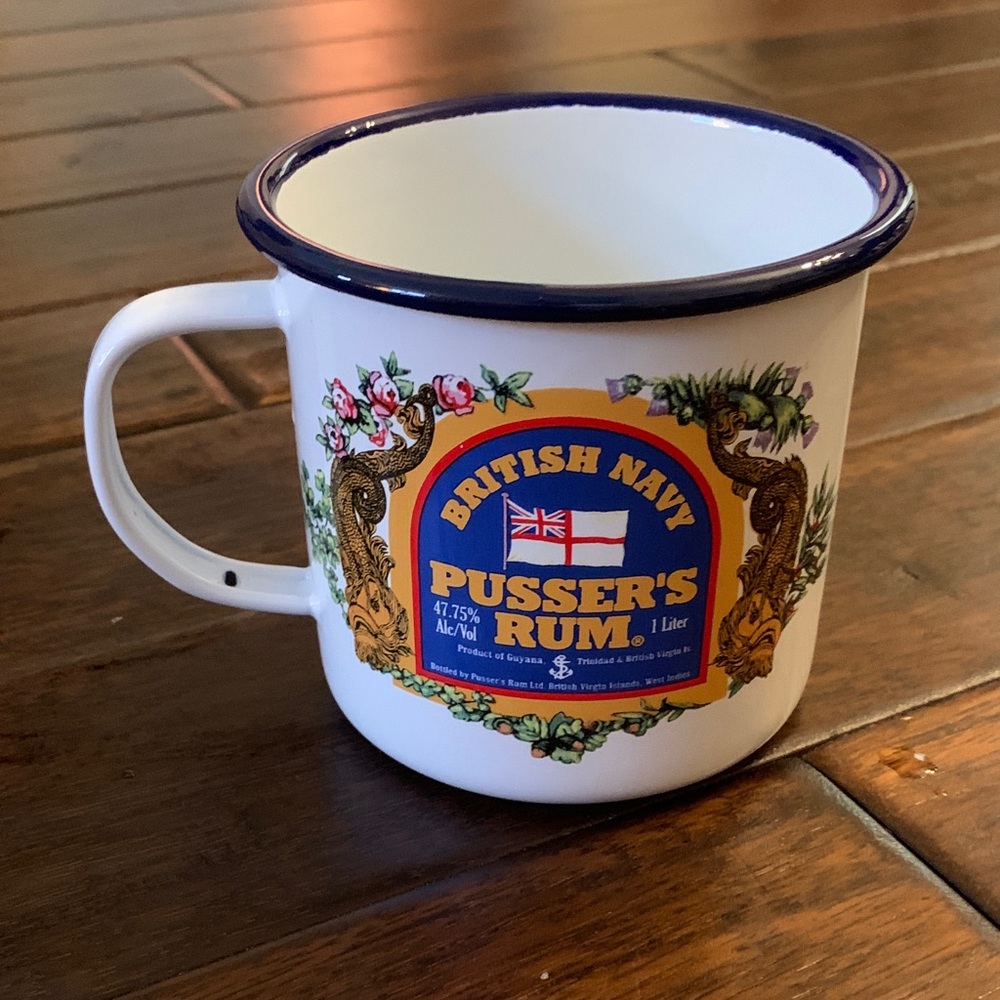 Pusser’s Rum Enamel Mug - Royal Navy Traditional Toasts Version Like New!